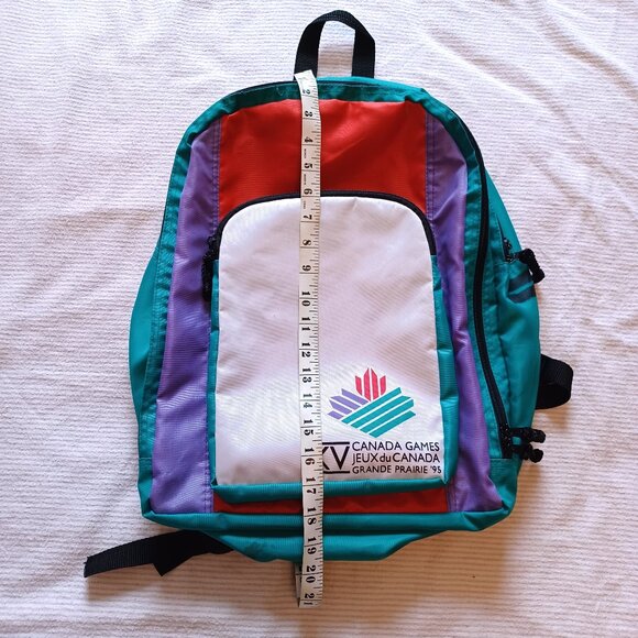 Vintage 1995 Canada Games XV Grande Prairie Alberta Backpack Book Bag - Picture 13 of 14